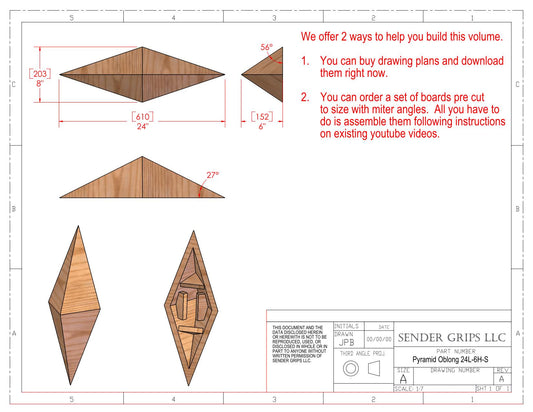 Pyramid Oblong Climbing Volume (Small)  24"(610mm) long x 6"(152mm) Tall Plans