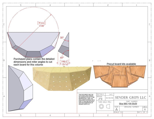 Slice Climbing Volume (X Large)  60"(1524mm) Dia. x 13"(330mm) tall  Plans