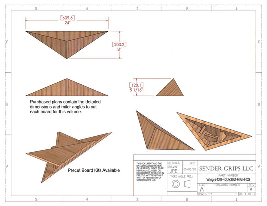 Wing Triangle Climbing Volume (X Small, High) 24"(610mm)L x 8"(203mm)W Plans