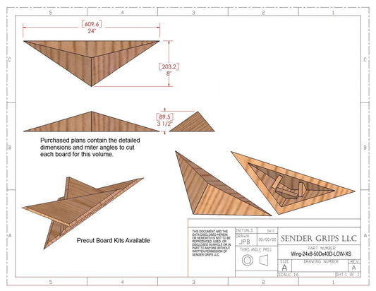 Wing Triangle Climbing Volume (X Small, Low) 24"(610mm)L x 8"(203mm)W Plans