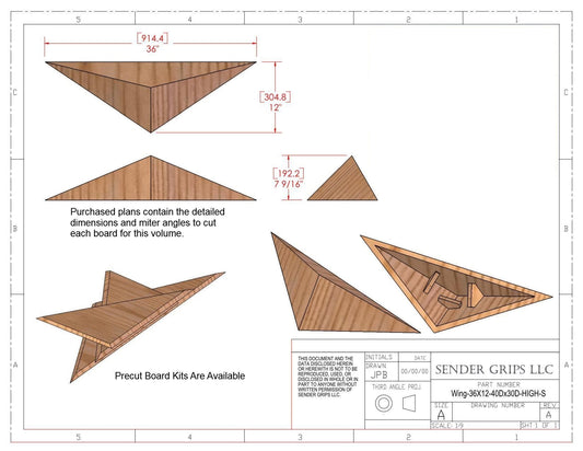 Wing Triangle Climbing Volume (Small, High) 36"(914mm)L x 12"(305mm)W Plans
