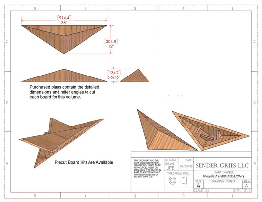 Wing Triangle Climbing Volume (Small, Low) 36"(914mm)L x 12"(305mm)W Plans