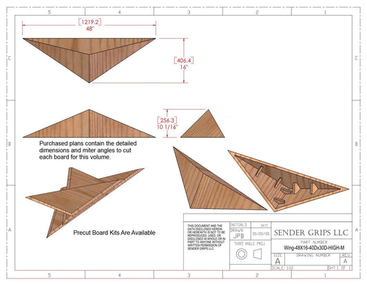 Wing Triangle Climbing Volume (Medium, High) 48"(1219mm)L x 16"(406mm)W Plans