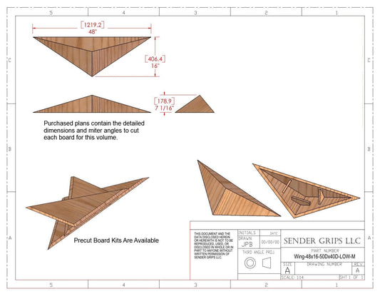 Wing Triangle Climbing Volume (Medium, Low) 48"(1219mm)L x 16"(406mm)W Plans