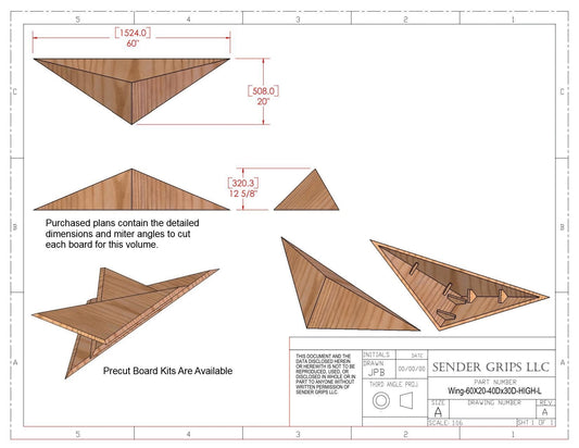 Wing Triangle Climbing Volume (Large, High) 60"(1524mm)L x 20"(508mm)W Plans