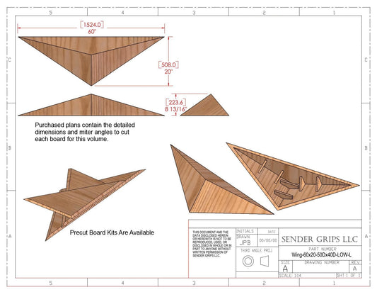 Wing Triangle Climbing Volume (Large, Low) 60"(1524mm)L x 20"(508mm)W Plans