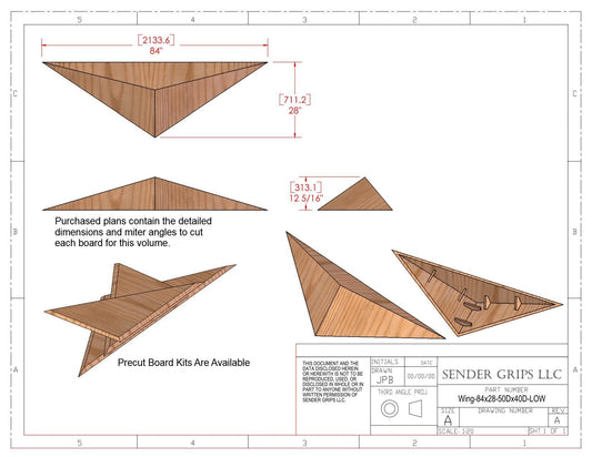 Wing Triangle Climbing Volume (XX Large, Low) 84"(2134mm)L x 28"(711mm)W Plans